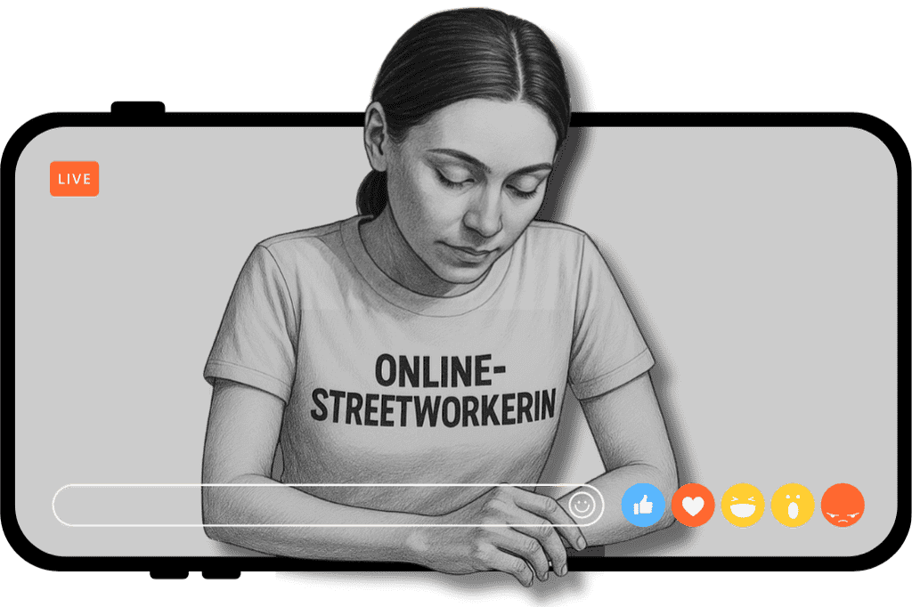 Streetworkerin im Dialog (Beratung)